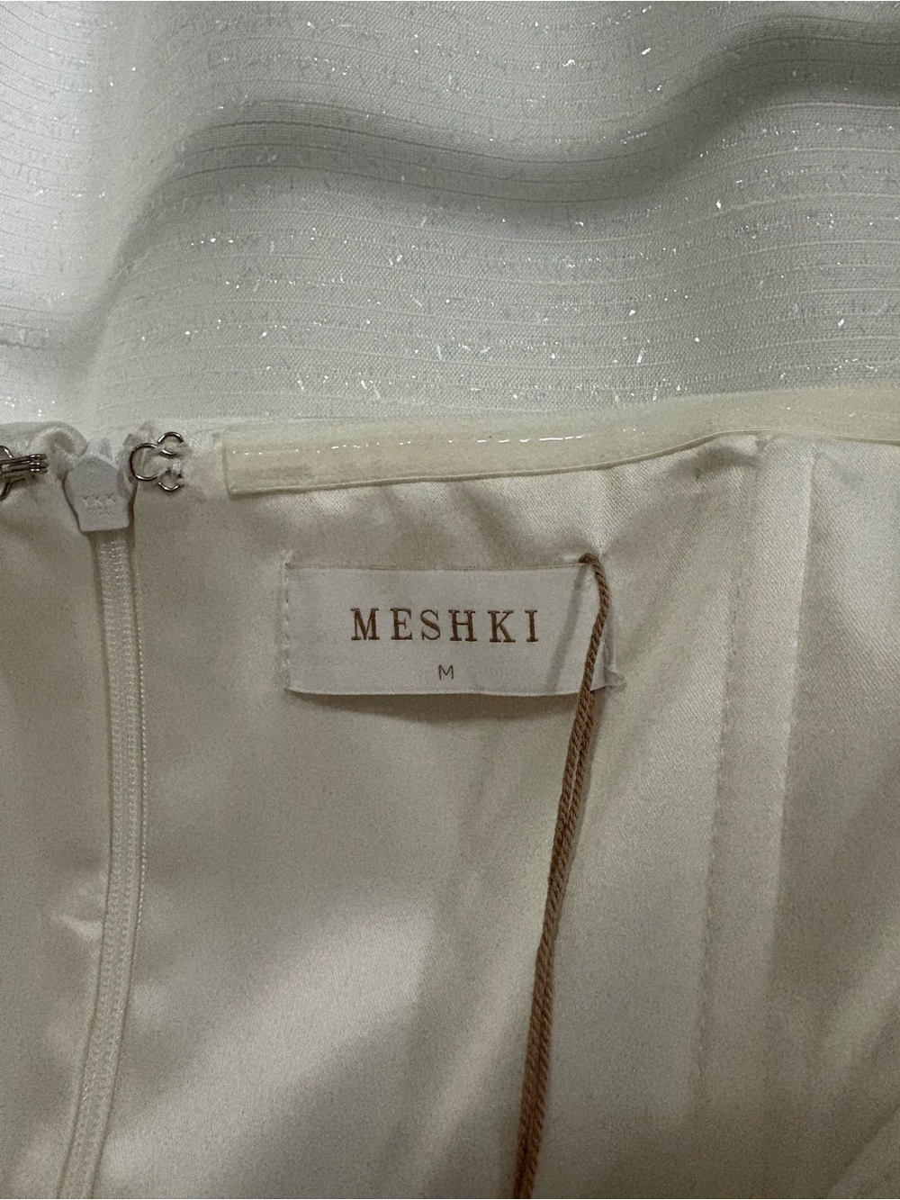 Meshki Cream Strapless Satin Dress - Picture 4 of 4